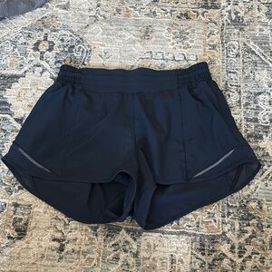 Navy Lululemon Athletica Black Athletic Shorts with Elastic Waistband